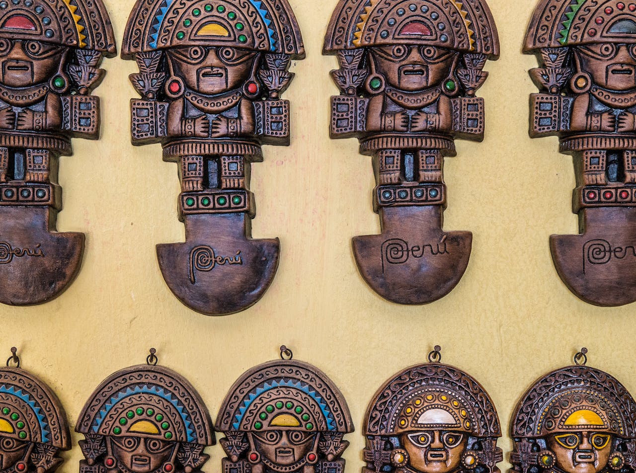 Colorful traditional Peruvian sculptures showcasing cultural heritage and artistry.